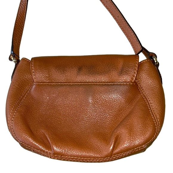 Michael Kors Luggage Brown Pebbled Leather Flap Jet Set Crossbody Mini Bag - Picture 7 of 16